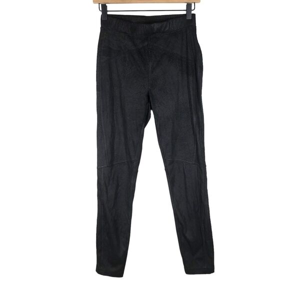 Free People Black Faux Suede Pants Leggings Vegan Jegging Size XS OB1015172